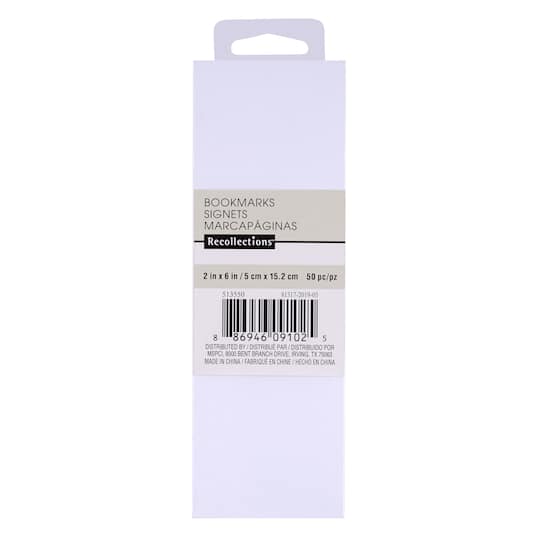12 Packs: 50 ct. (600 total) White Paper Bookmarks by Recollections™